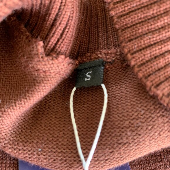 AIYINO FASHION BROWN BUTTON DOWN CARDIGAN SWEATER FRONT POCKETS SIZE S  NEW - Picture 8 of 8